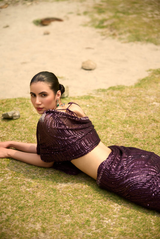 Amethyst Glow Saree Set