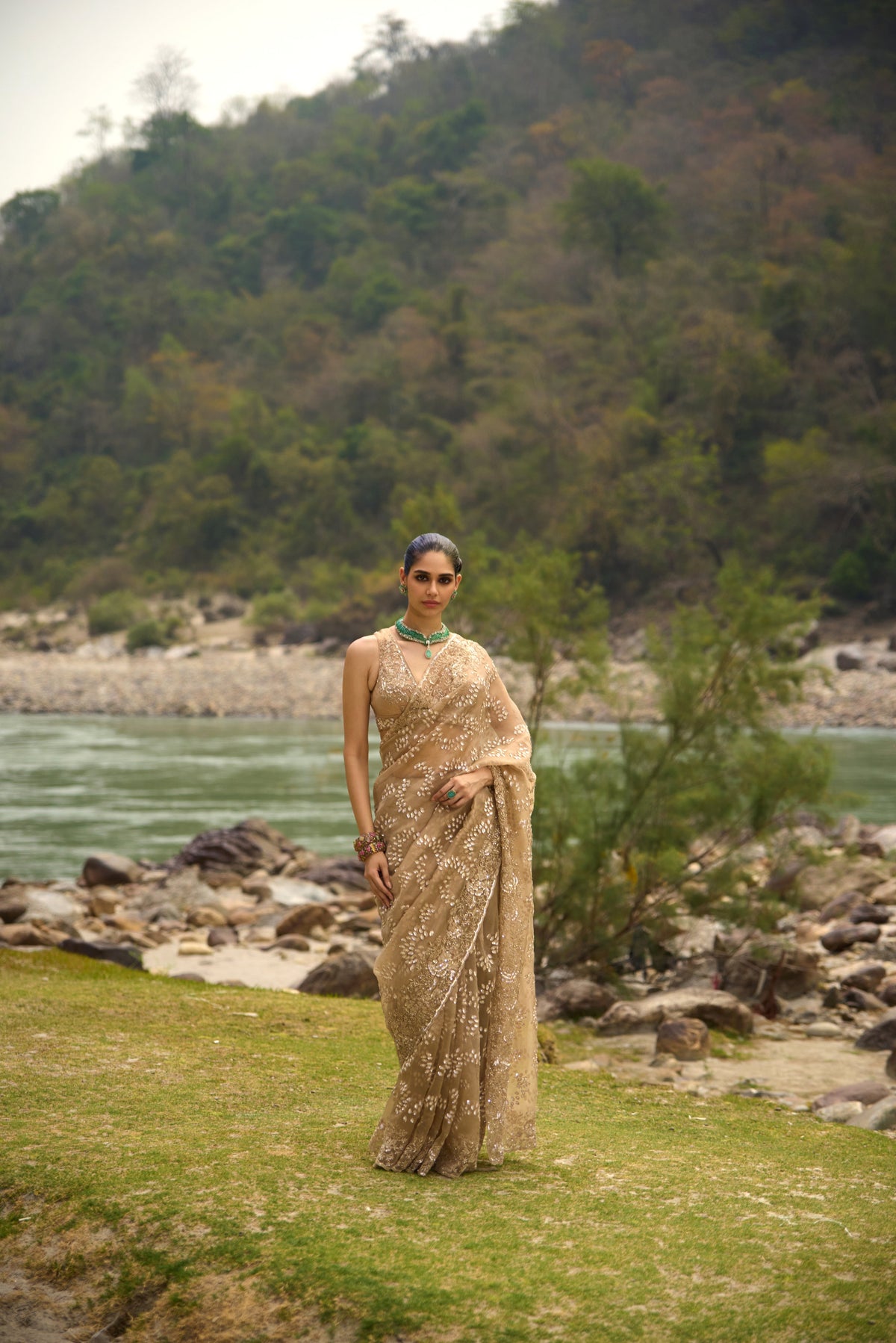 Mink Lustre Saree Set