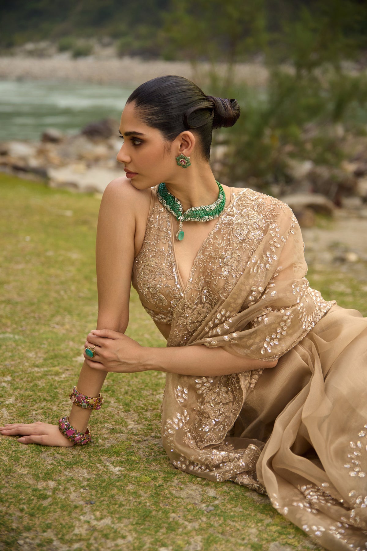 Mink Lustre Saree Set