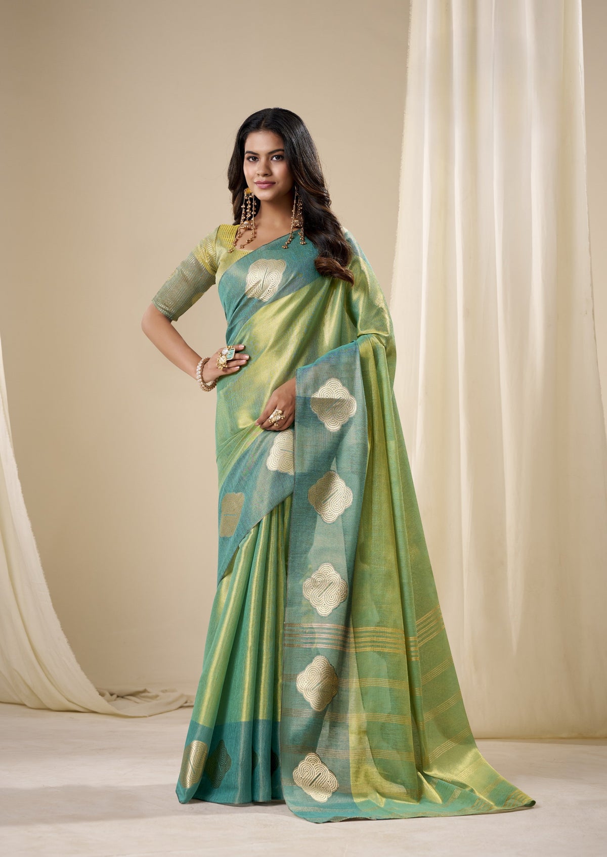 Tissue Silk Saree with a Touch of Zari